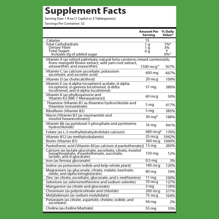 DRUCKER Labs - IntraMAX 2.0 Organic Liquid Trace Minerals, Liquid Multivitamin for Men and Women, Non GMO, Dairy Free, Gluten Free, Magnesium, Zinc, Vitamin D, C, E, Sugar Free (32 oz., Unsweetened)