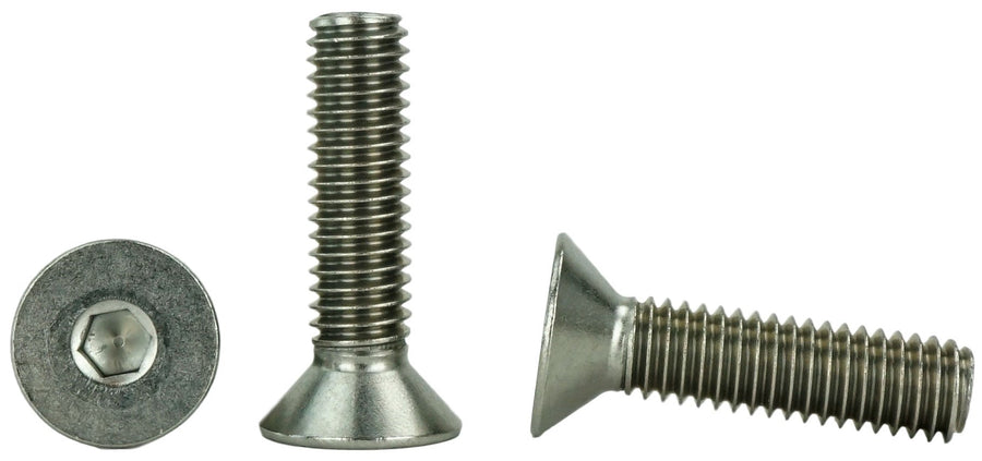 Stainless 3/8-16 x 1 (3/4 to 3 Available) Socket Flat Head Screws, Full Thread, Hex Drive, Stainless Steel 18-8, Coarse Thread (3/8-16 x 1)