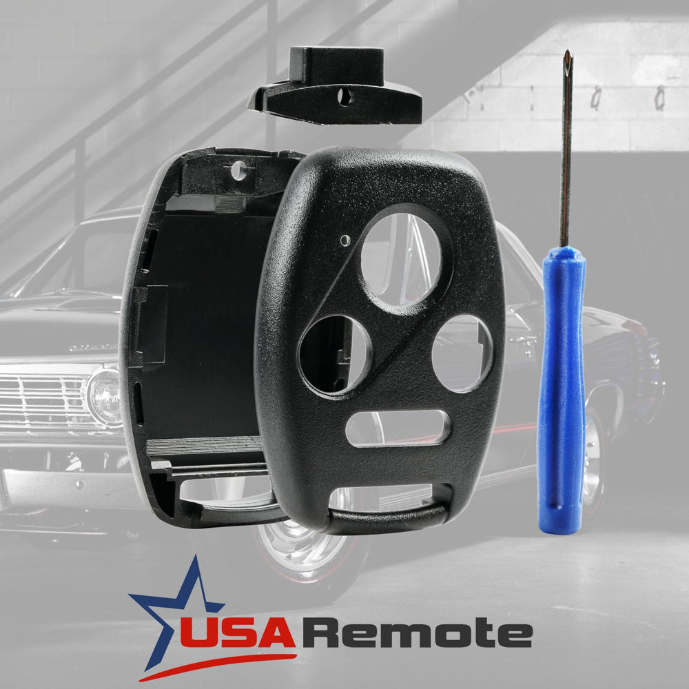 Cutting NOT Required - Key Fob Keyless Entry Remote Shell Case & Pad fits Honda 2003-2012 Accord / 2006-2013 Civic EX / 2009-2015 Pilot /2005-2006 CR-V