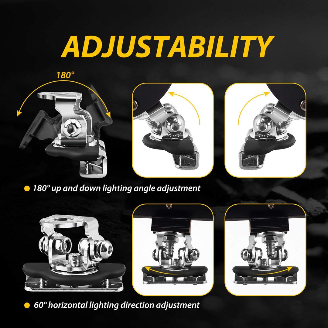 Universal LED Light Bar Mounting Brackets, Hood Mount Light Brackets A Pillar Hood Clamp Work Light Holder 304 Stainless Steel for Off Road Car Jeep Truck SUV 4x4 2PCS