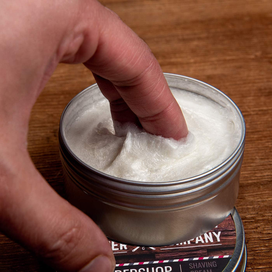 Shaving Cream for Men - Barbershop Scent - Thick Lather for Traditional and Cartridge Shaving - 5oz Tin