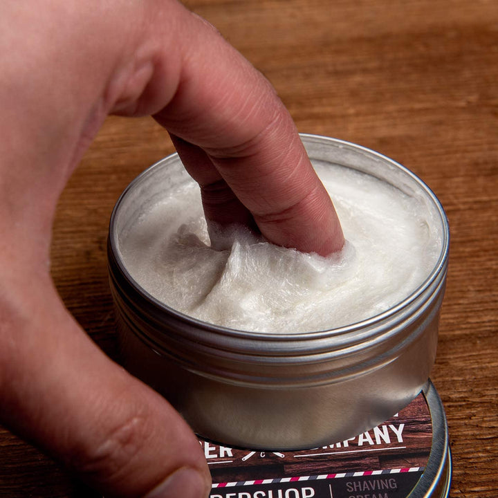 Shaving Cream for Men - Barbershop Scent - Thick Lather for Traditional and Cartridge Shaving - 5oz Tin