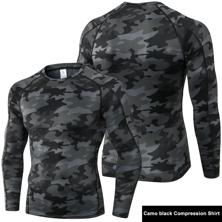 Compression Shirt for Men Long Sleeve Workout Gym Shirt Running Tops Cool Dry Base Layer Athletic Undershirt Warm