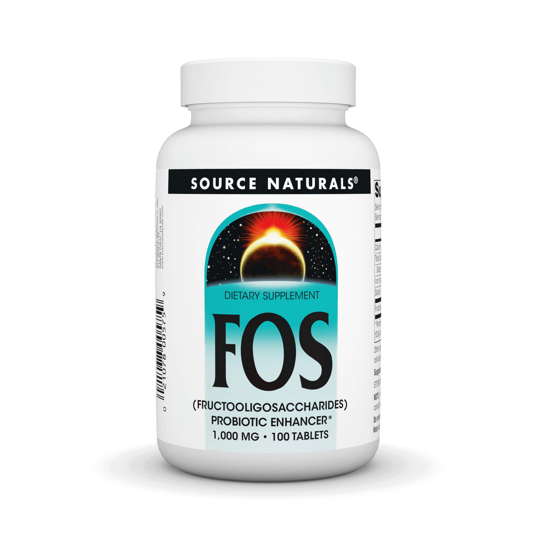 FOS 1000 mg Fructooligosaccharides Probiotic Enhancer - 100 Tablets