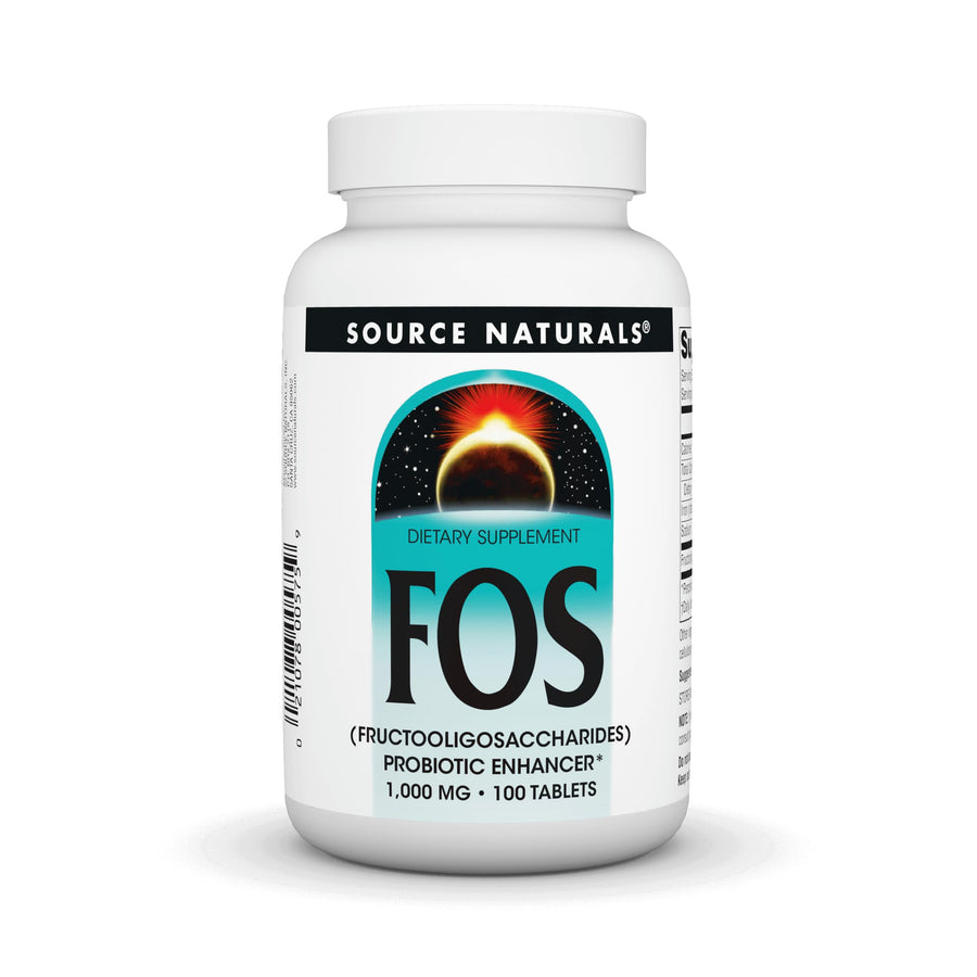 FOS 1000 mg Fructooligosaccharides Probiotic Enhancer - 100 Tablets