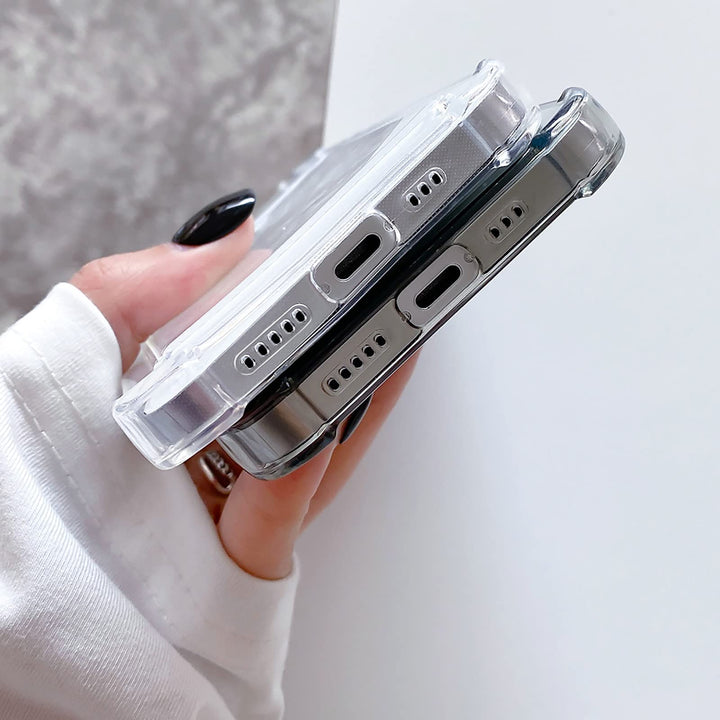 Clear Wallet Phone Case for iPhone 12 Pro Max Upgrade Card Slot Case Slim Fit Protective Soft TPU Shockproof Cover with Cute Card Holder for Apple iPhone 12 Pro Max 6.7 inch (2020) (Clear)