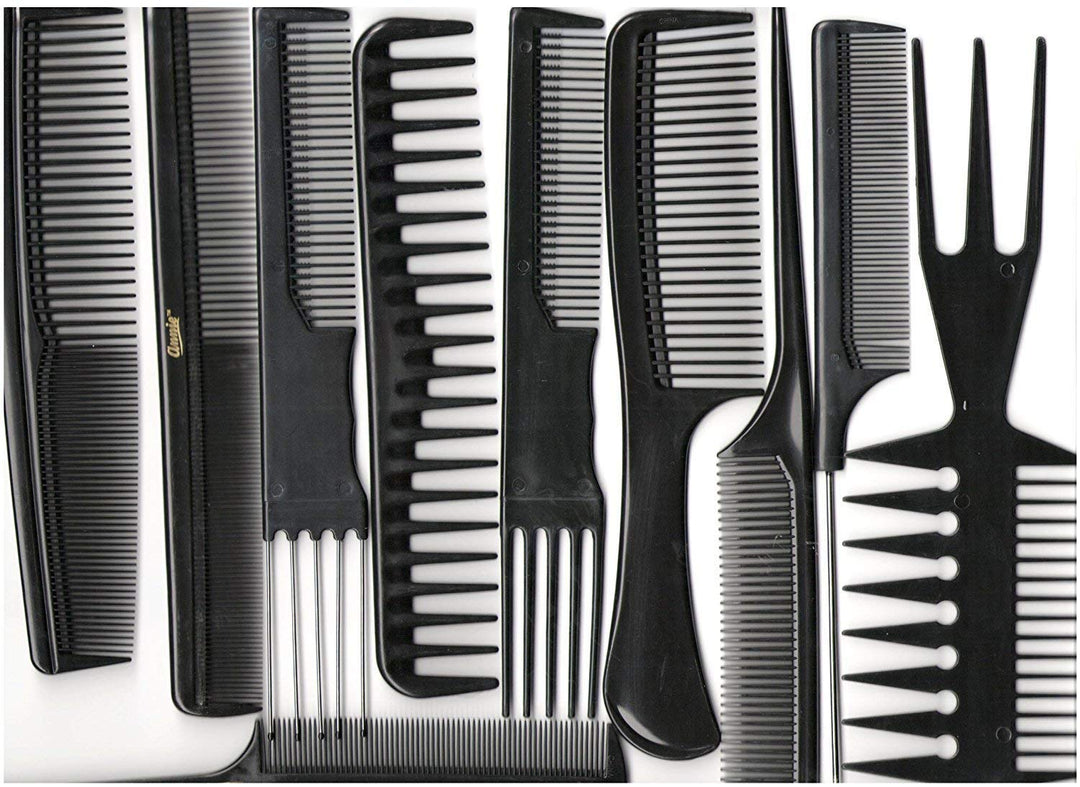 annie 10 Piece Professional Comb Set color - Black -