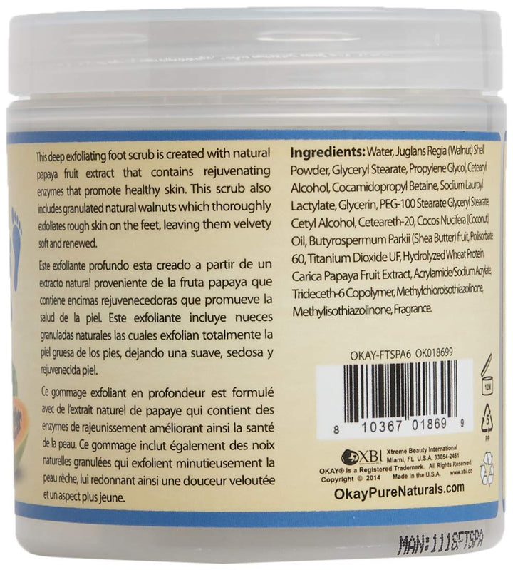 OKAY Papaya Foot Scrub, 6 Ounce