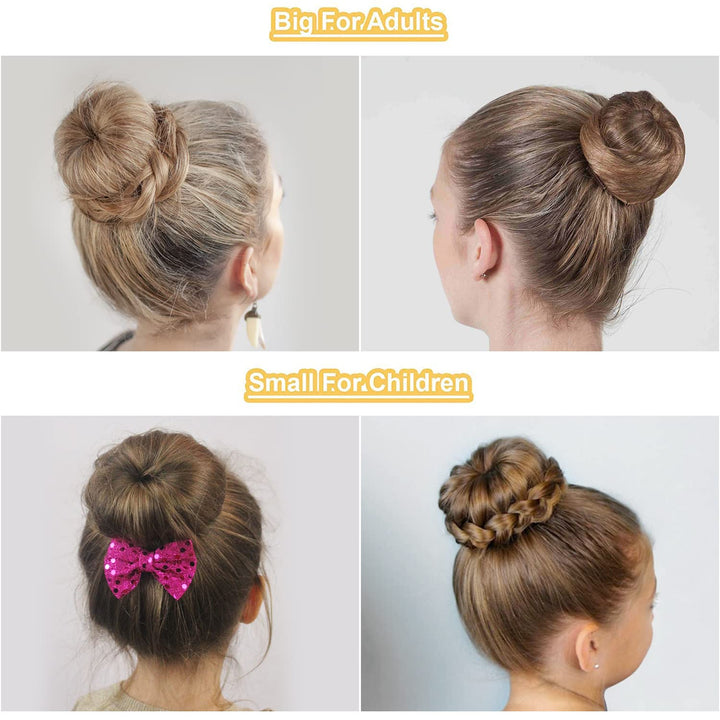 7Pcs Golden: Donut Hair Bun Maker, Tsmaddts Hair Ring Styling Accessories Kit With 5 Hair Elastic Bands & 20 Bobby Pins & 7 Buns For Chignon Hair Styles (2 Small 2 Medium 2 Large