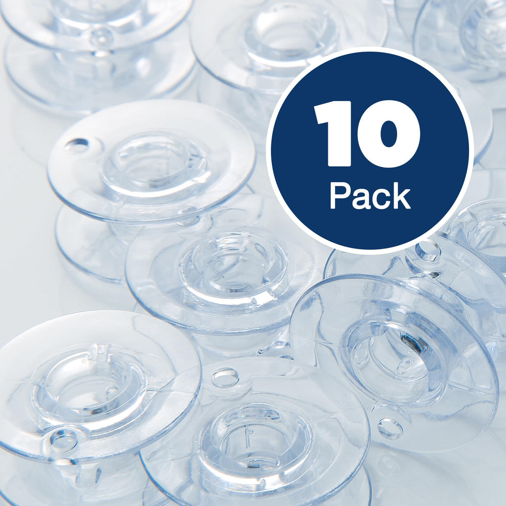 Sewing and Embroidery Bobbins 10-Pack, SA156,Clear