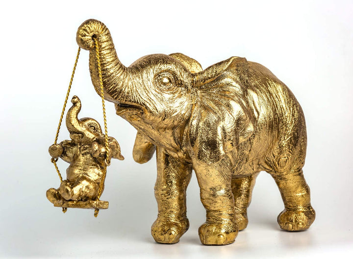 CyanRain Elephant Statue, Gifts for Mom, Mom Gifts: Elephant Brings Good Luck, Health, Strength and Recall Wonderful Memories with Parents
