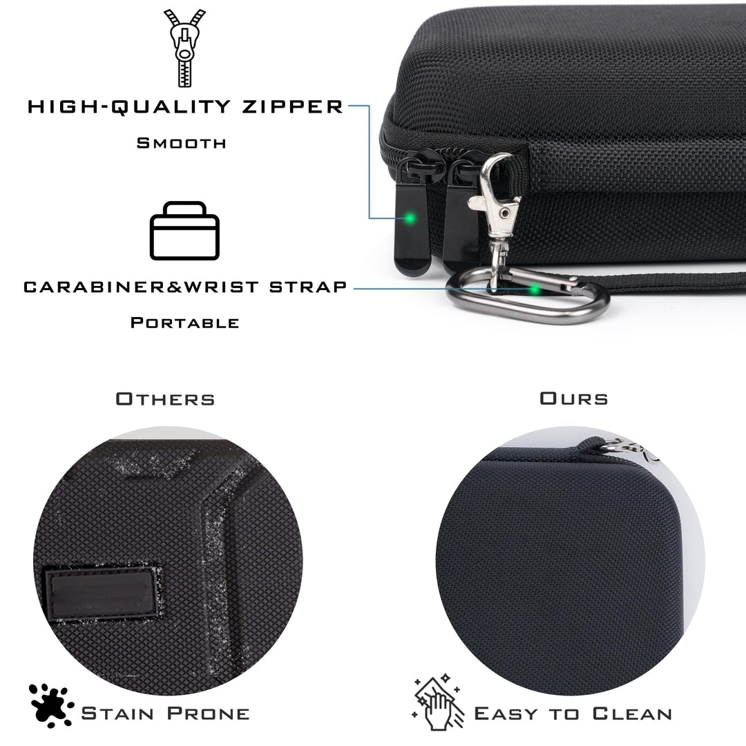 Protective Case for Backbone One/2nd Gen, Large Nylon Hard Shell Carrying Case with Wristband, Keychain, and Mesh Pocket, Compatible with Backbone One Accessories