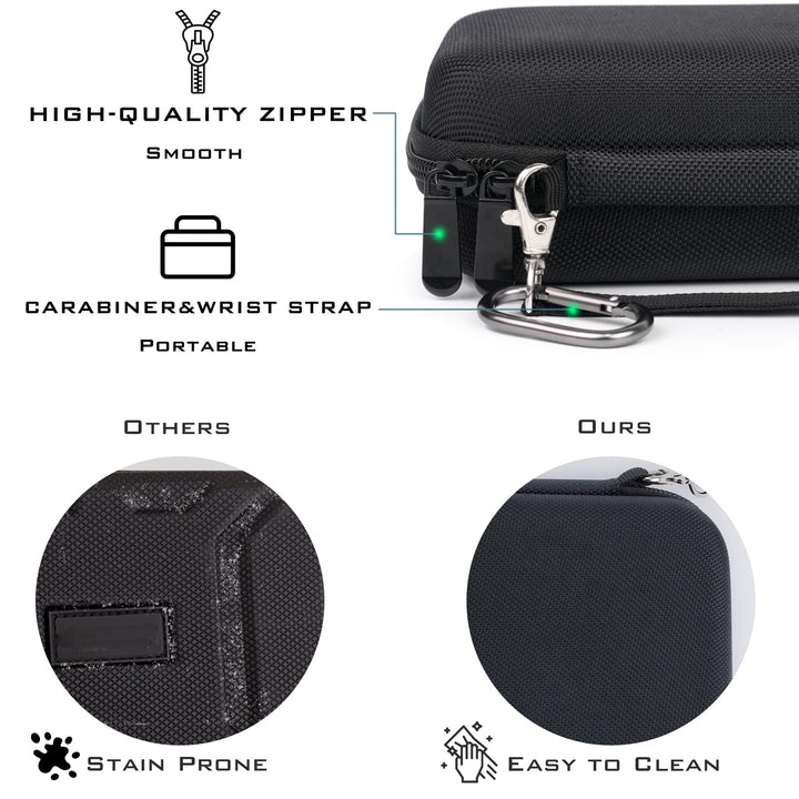 Protective Case for Backbone One/2nd Gen, Large Nylon Hard Shell Carrying Case with Wristband, Keychain, and Mesh Pocket, Compatible with Backbone One Accessories