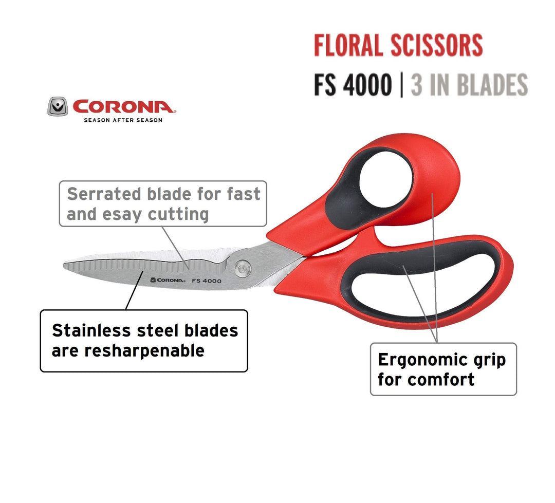 FS 4000 Stainless Steel Floral Scissors, 3-Inch