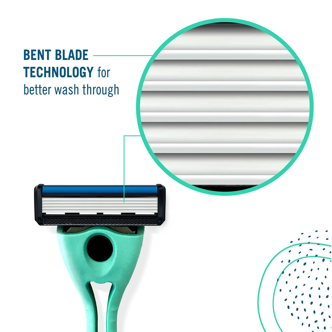 Navy Blue: Shave 5 Five Blade Refillable Razor, Made From Recycled Materials, Navy Blue