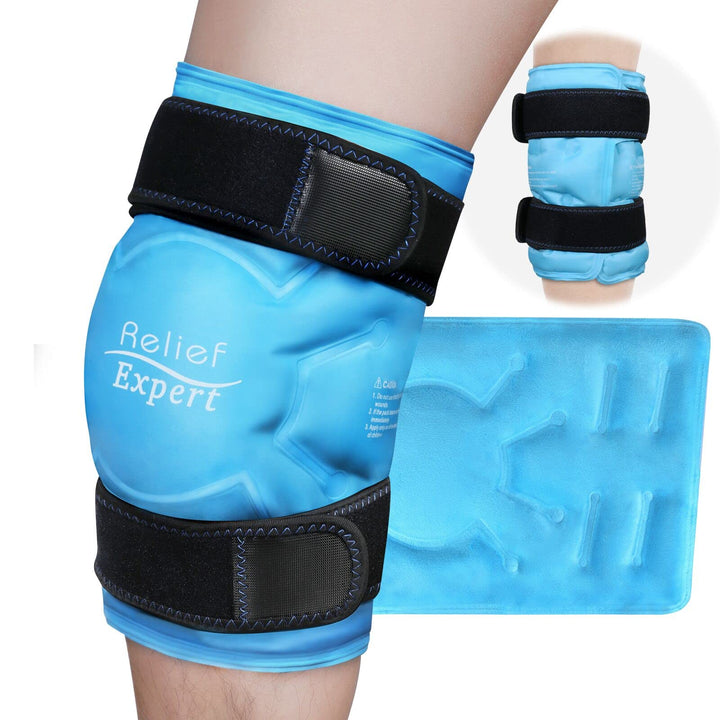 XL Knee Ice Pack Wrap Around Entire Knee After Replacement Surgery, Ice Pack for Knee Injuries Reusable Gel-Large