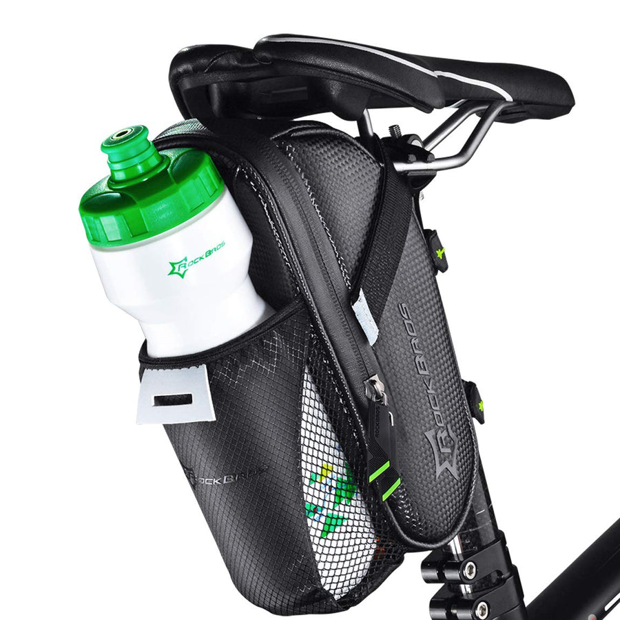 Bike Saddle Bags with Water Bottle Pouch Waterproof Bike Bags Under Seat Pack for Mountain Road Bike Saddle Bag Bicycles Storage Bag 1.6L