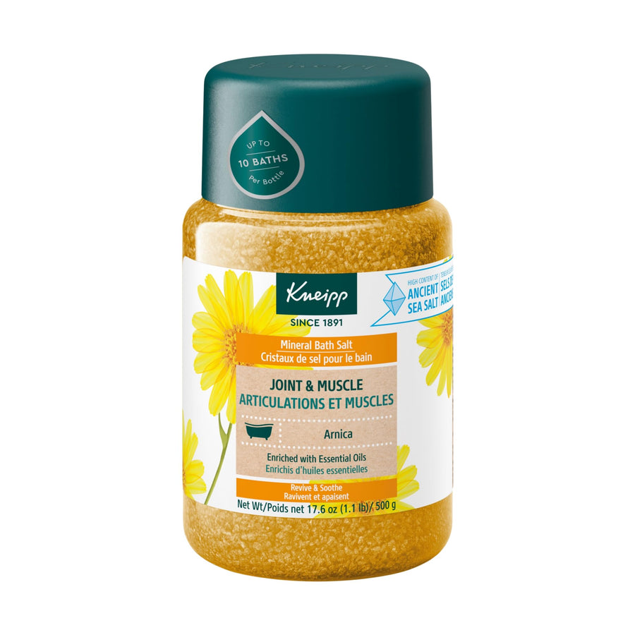 Joint & Muscle Mineral Bath Salt with Arnica - Rejuvenate Joints & Muscles - 17.6 oz - Up to 10 Baths
