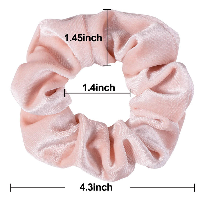 Blush Theme Hair Scrunchies Velvet Elastics Pink Lovers Scrunchy Bobbles Soft Hair Bands Hair Ties Hair Accessories For Women Or Girls (12 Blush)