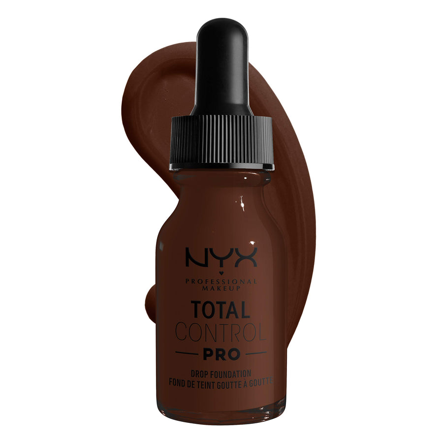PROFESSIONAL MAKEUP Total Control Pro Drop Foundation, Skin-True Buildable Coverage - Deep Ebony