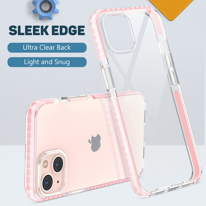 Compatible with iPhone 13 case Clear Thin Slim Crystal Transparent Cover Shockproof Bumper Case for iPhone 13 6.1 2021(Pink)