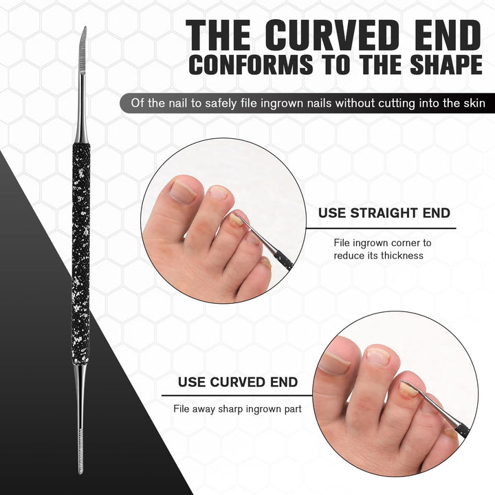 Ingrown Toenail Tools,Toenail Lifter and Toenail File Set for Ingrown Toenails Treatment - Surgical Grade Stainless Steel Under Nail Cleaner Pedicure Tools - W/Tin Storage Box