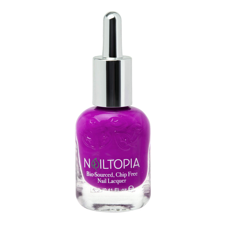 - Plant-Based Chip Free Nail Lacquer - Non Toxic, Bio-Sourced, Long-Lasting, Strengthening Polish - Curve Ball (Bright Purple) - 0.41oz