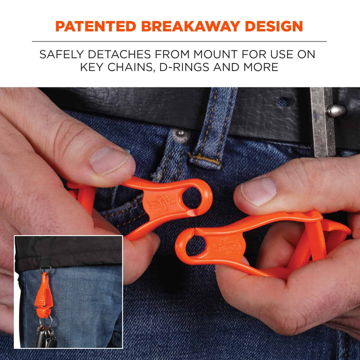 Glove Grabbers Each Security Clip, Orange, Each US, 1 Count (Pack of 1)
