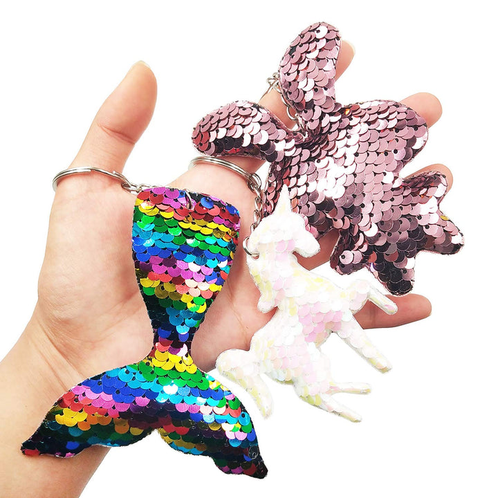 20pcs Flip Sequin Keychain Party Favors for Birthday Kids Teens Adults Party Supplies