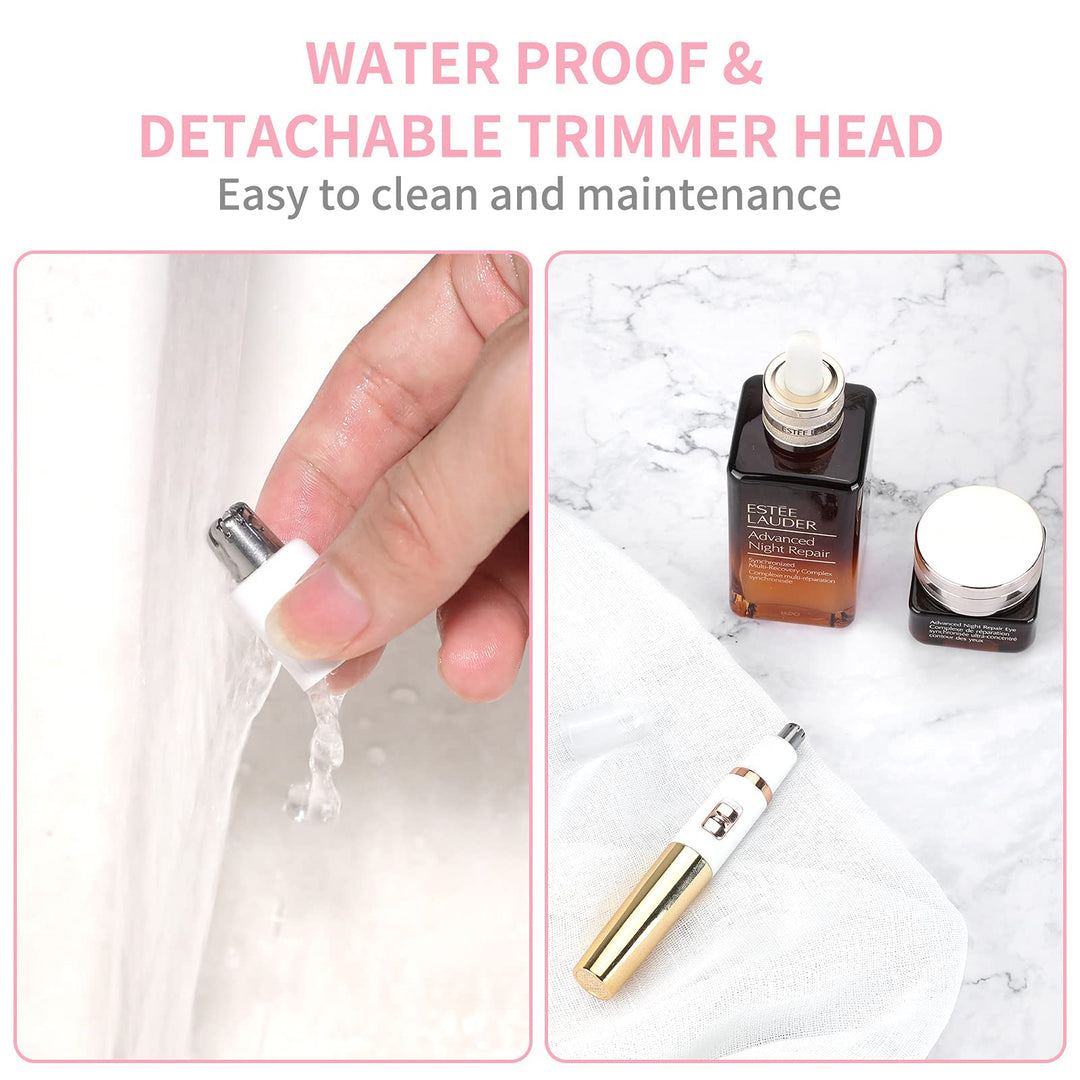 Nose Trimmer for Women Ladies Painless Ear and Nose Hair Trimmer for Men Eyebrow Facial Ear Hair Trimmer Nose Hair Clipper Professional, Waterproof, Gold