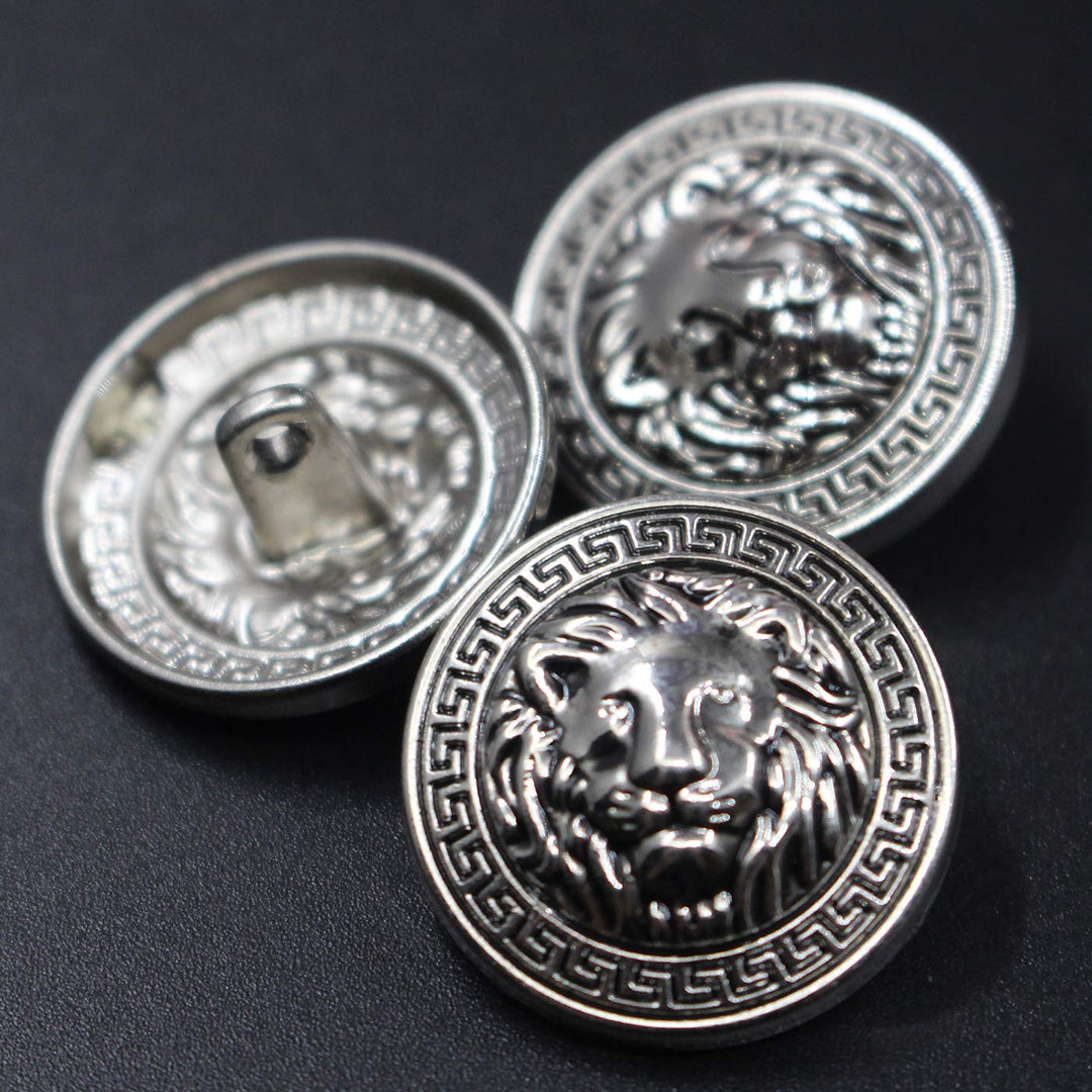 14 Pieces Silver Vintage Antique Metal Blazer Button Set - 3D Lion Head - for Blazer, Suits, Sport Coat,18mm 23mm