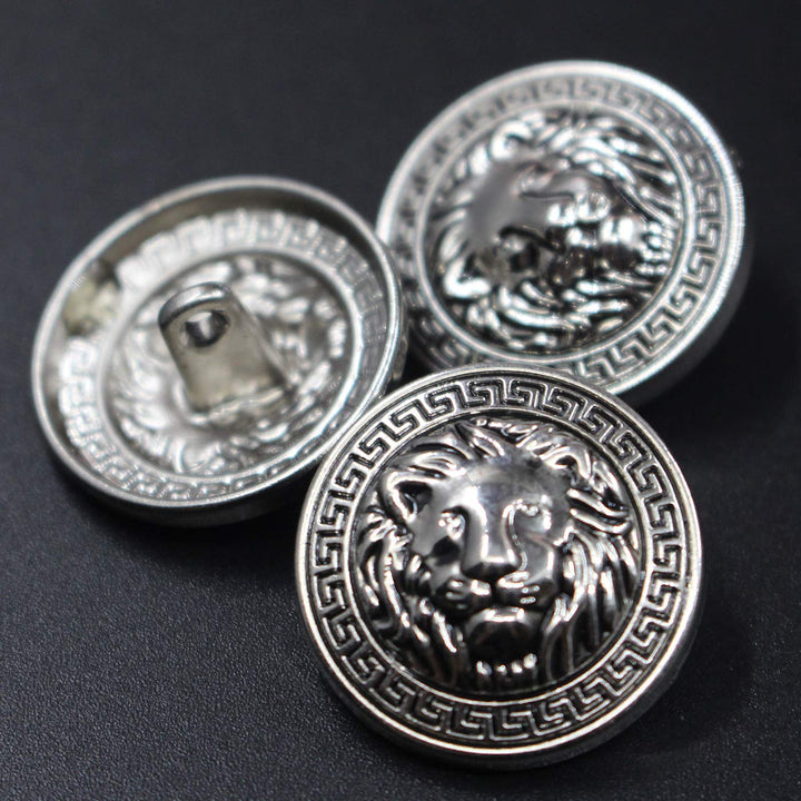 14 Pieces Silver Vintage Antique Metal Blazer Button Set - 3D Lion Head - for Blazer, Suits, Sport Coat,18mm 23mm