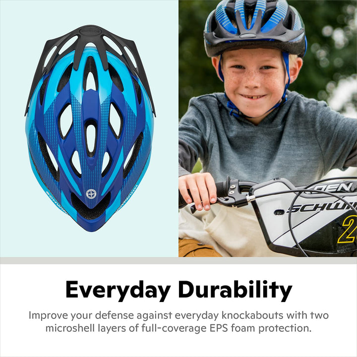 Thrasher Kids Bike Helmet, Boys And Girls, Fits 50 - 54cm Circumference, Ages 5-8 Year Olds, Lightweight, Detachable Visor, CPSC Safety Certified, Child, Blue