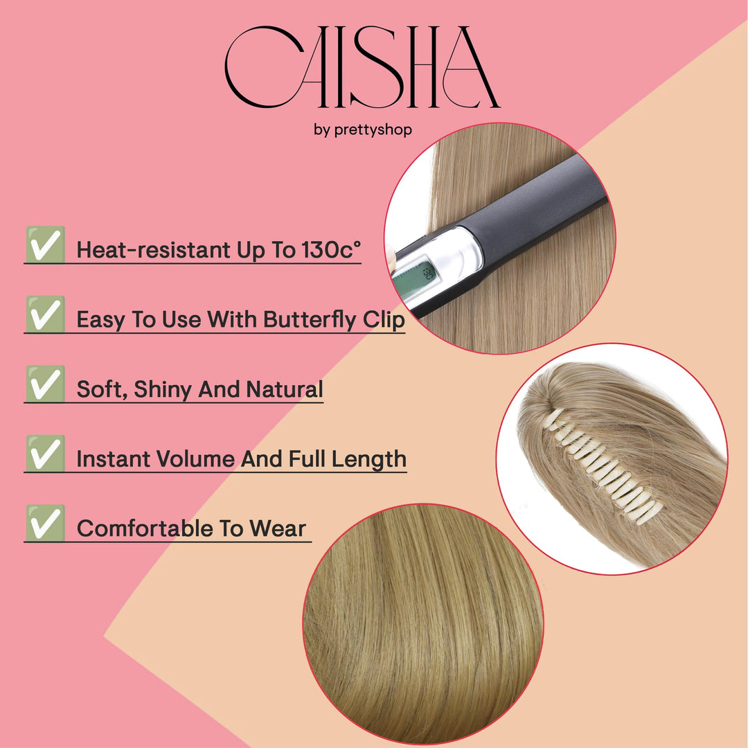 PRETTYSHOP Ponytail 20 OR 27 Hair Piece Extension SEXY Straight Heat-Resisting Different Colours (27 (70cm), blonde mix #27T613)