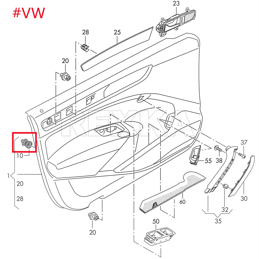 15pcs Door Trim Panel Retainer Clip 7L6-868-243 Compatible with Audi Volkswagon Passat B7 A4 B8 Golf MK6 Golf 7 Touareg Polo Q3 Q5 Q7