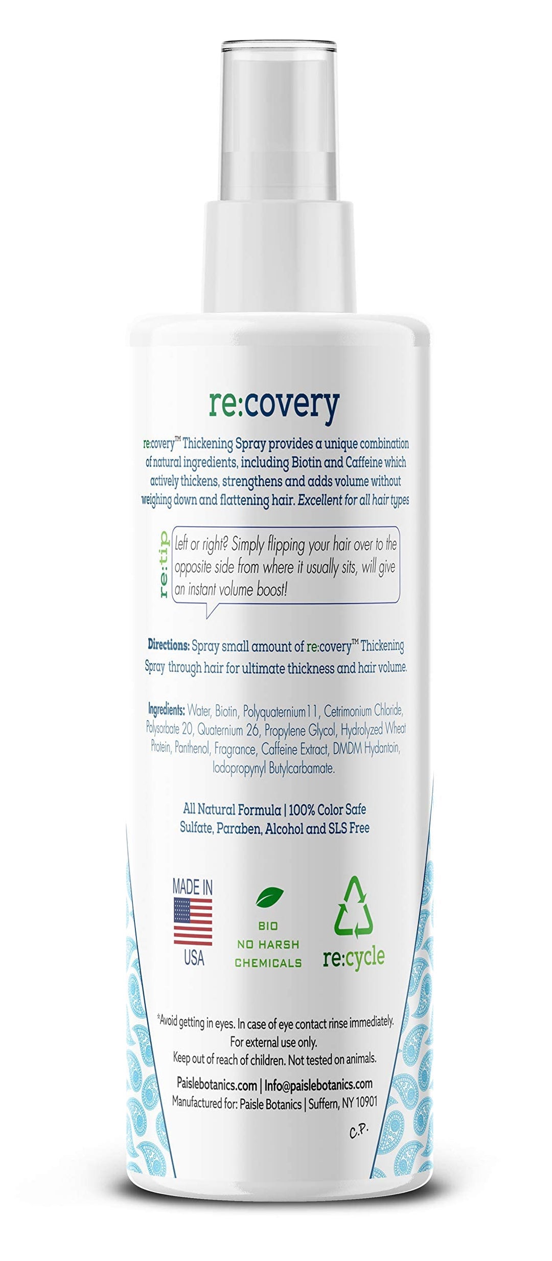 Biotin Hair Thickening and Growth Spray for Thinning and Texturizing - Hair Loss Prevention Tonic for Men and Women