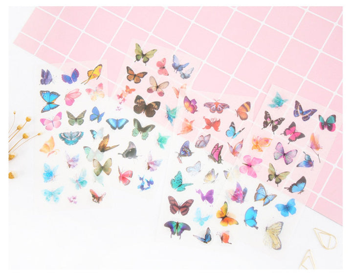 Washi Planner Sticker, Decorative Adhesive Sticker, Craft Scrapbooking Sticker Set for Diary, Album, Notebook 12 Sheets/Pack (Butterfly)