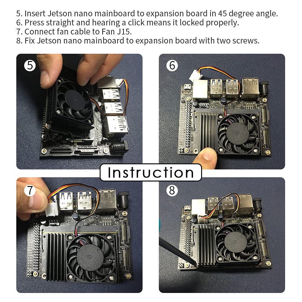 Jetson Nano Fan, Jetson Nano Aluminum Heatsink with PWM Speed Adjustment Fan 40x40x7mm for NVIDIA Jetson Nano Developer Kit B01 and A02 Version
