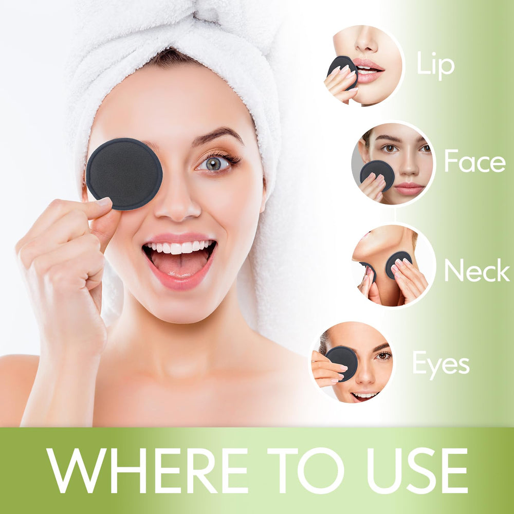Reusable Makeup Removal Pads -20 Pack with Laundry Bag - Soft Black Reusable Cotton Makeup Remover Pads for Face Pads - Washable Bamboo Cotton Rounds - Cotton Pads - Reusable Face Rounds