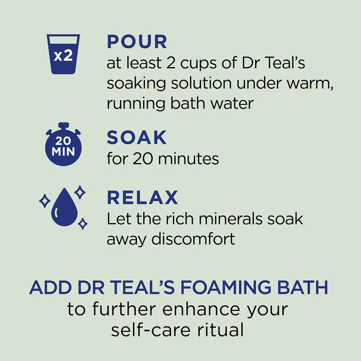 Dr Teal's Pure Epsom Magnesium Salt Soak, Relax & Relief with Eucalyptus & Spearmint, 3 lbs