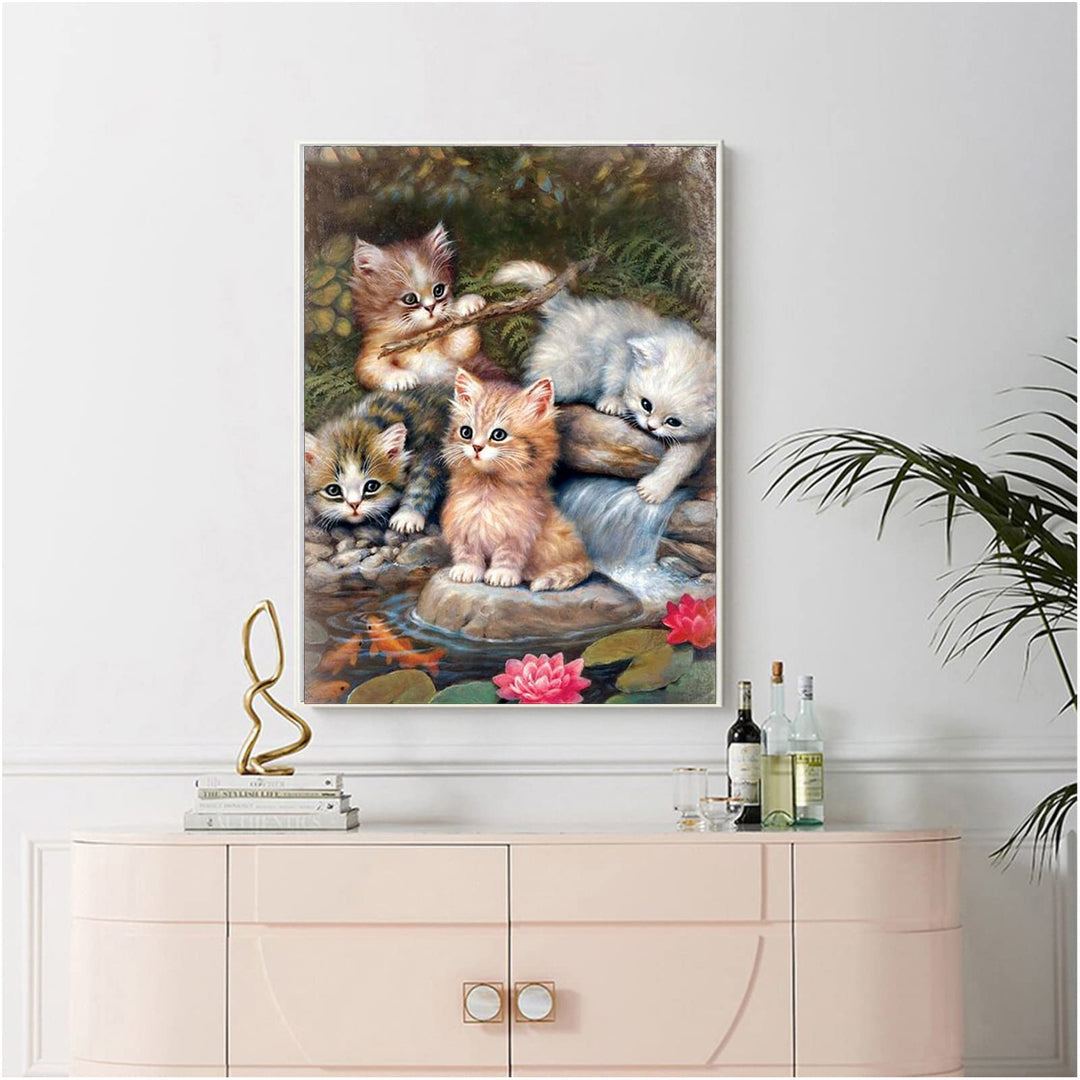 Diamond Art Painting Cat- Full Drill Diamond Mosaic Painting Kits,5d Diamond Art,Gem Art for Adults Wall Home Decor -(YNC-021)