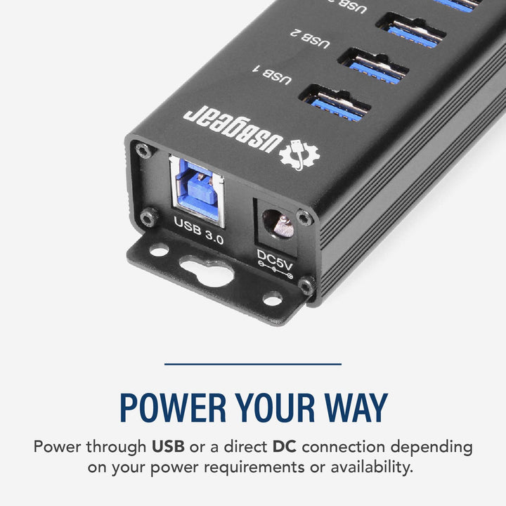 7-Port USB 3.2 Gen 1 Charging and SuperSpeed Mountable Data Hub