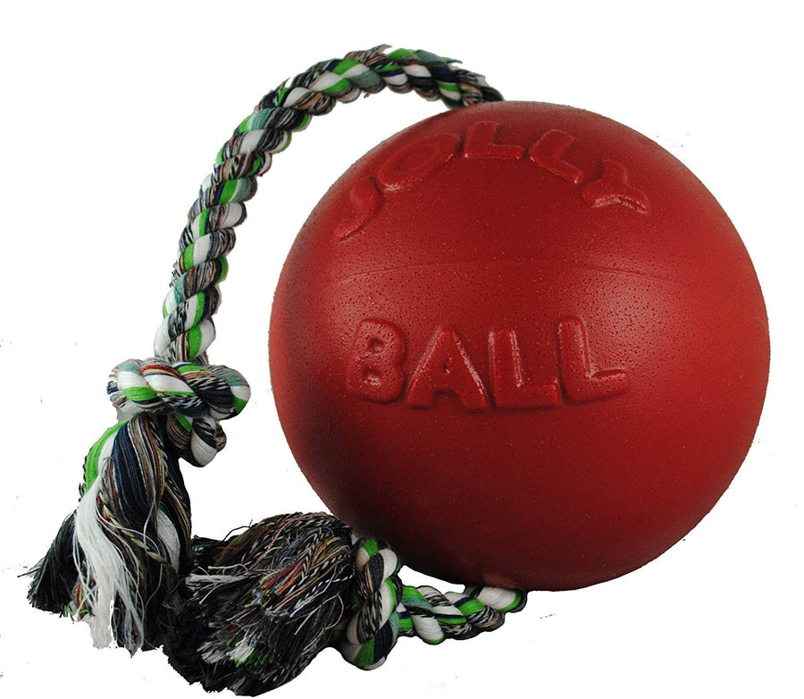 Romp-n-Roll Rope and Ball Dog Toy, 8 Inches/Large, Red (608 RD)
