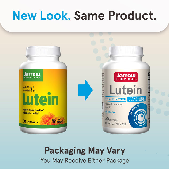 Lutein 20 mg With Zeaxanthin, Dietary Supplement for Visual Function and Macular Health Support, 60 Softgels, 60 Day Supply