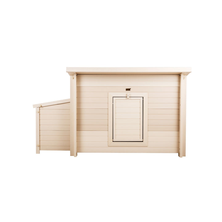 ® ECOFLEX® Fontana Chicken Coop, Tan - Eco-Friendly Urban Barn for 2-3 Chickens with Nesting Box, Roosting Bars, Easy Assembly, Moisture & Odor Resistant, 10-Year Warranty