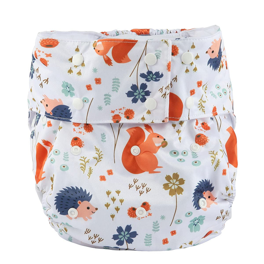 Teen Adult Cloth Diaper Nappy Reusable Washable for Disability (Squirrel Flowers)