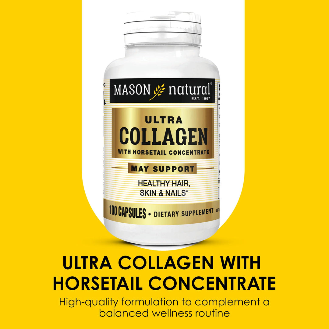 Ultra Collagen Capsules, 100% Pure Hydrolyzed Collagen Supplement for Healthy Skin, Hair, Nails & Joints, 100 Count, 50 Day Supply
