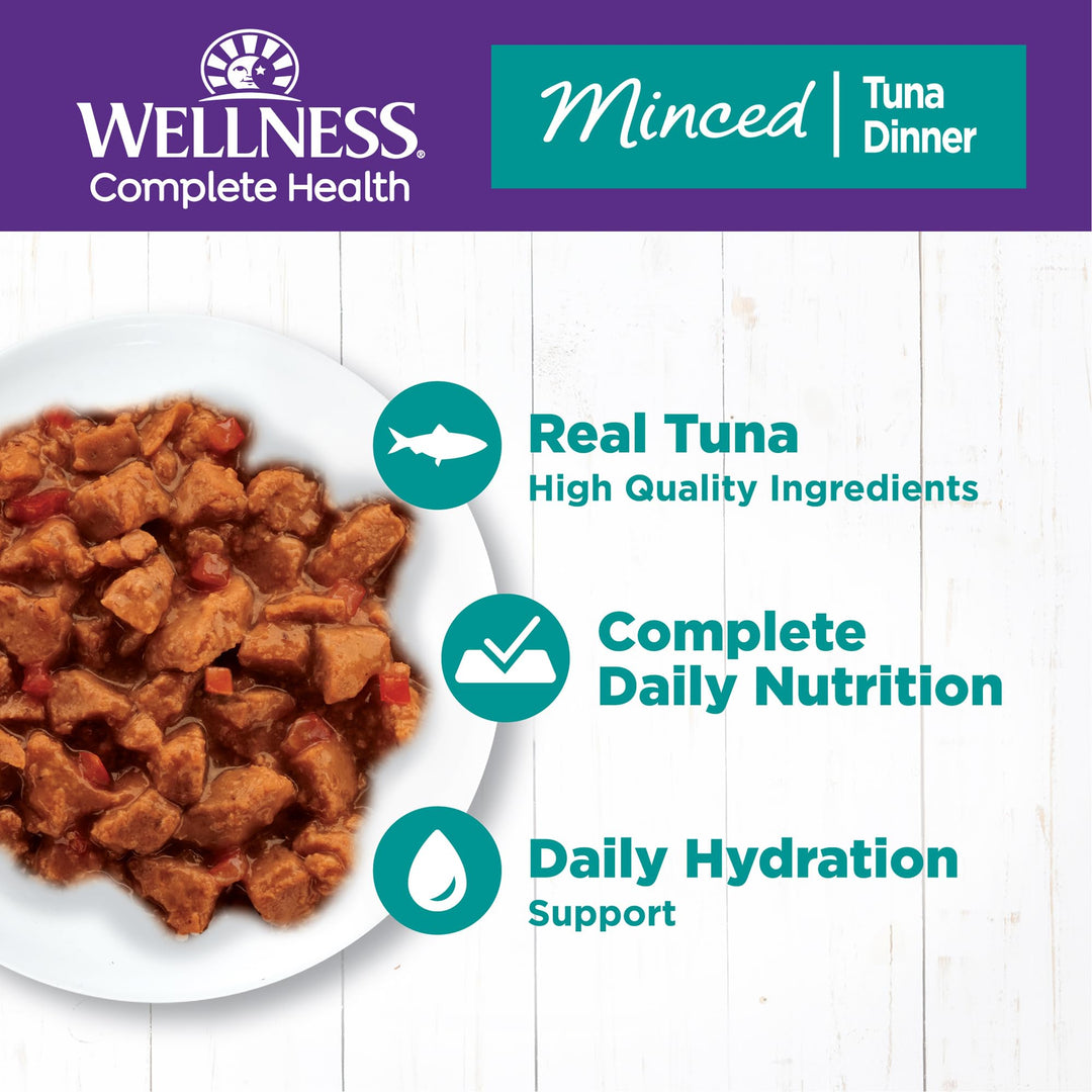 Complete Health Minced Adult Wet Cat Food, Natural, Protein-Rich, Grain Free, 3 Ounce, 24 Pack, (Tuna Entrée)
