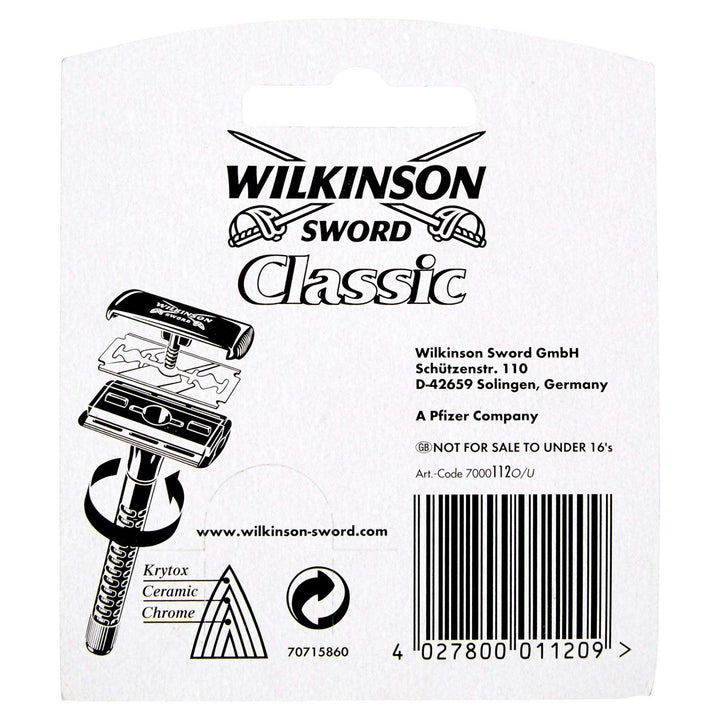 Sword Classic Double Edge Razor Blades, 5 Per Pack (1-Pack)