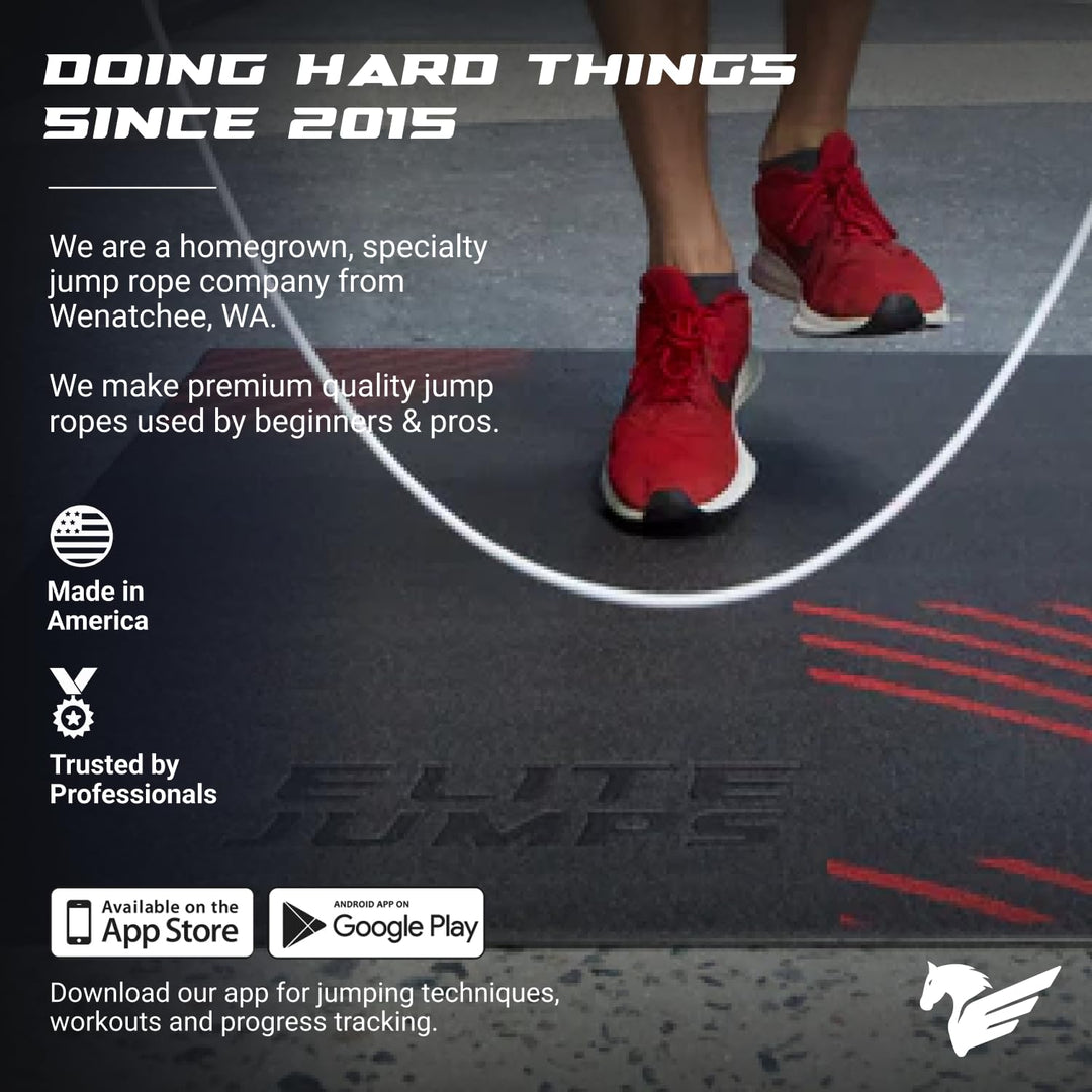 Elite Jumps Premium Jump Rope Mat- Large Format Indoor/Outdoor Non Slip Mat - Home Workout Exercise Mat -Suitable for All Surfaces - Standard